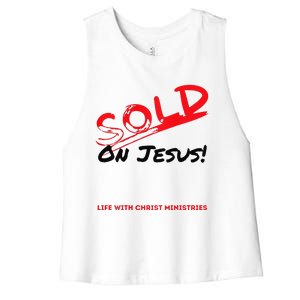 Sold On Jesus Cross Women's Racerback Cropped Tank