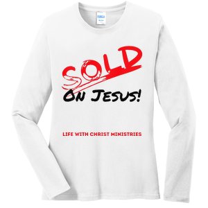 Sold On Jesus Cross Ladies Long Sleeve Shirt