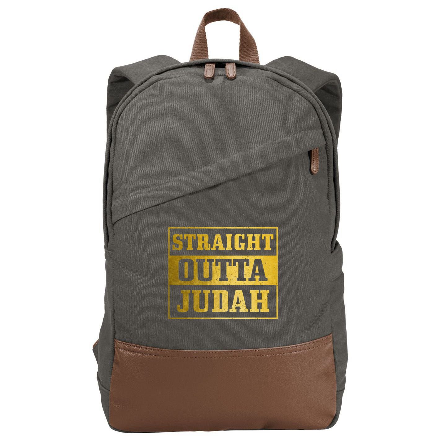 Straight Outta Judah Hebrew Israelite Clothing Jewish Israel Cotton Canvas Backpack