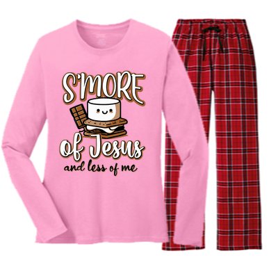 SMore Of Jesus Less Of Me Women's Long Sleeve Flannel Pajama Set 