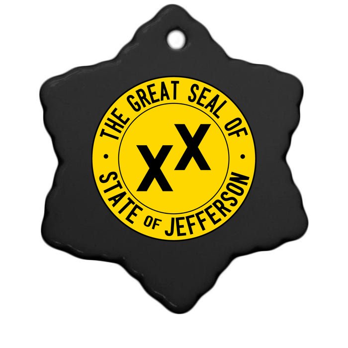 State Of Jefferson Ceramic Star Ornament