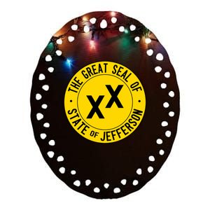 State Of Jefferson Ceramic Oval Ornament