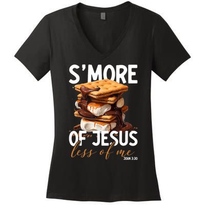 SMore Of Jesus Less Of Me Funny Christian Smore Women's V-Neck T-Shirt