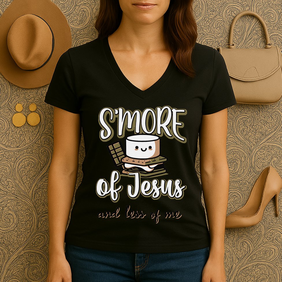 SMore Of Jesus And Less Of Me Women's V-Neck T-Shirt