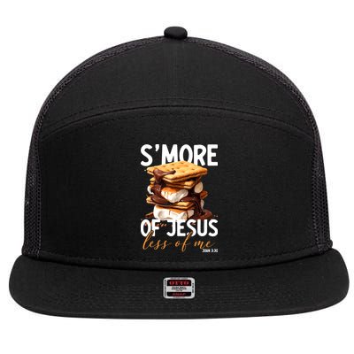 Smore Of Jesus Less Of Me Funny Christian Smore Gift 7 Panel Mesh Trucker Snapback Hat