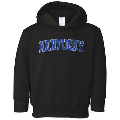 State Of Kentucky Pride Varsity Style Distressed Design Toddler Hoodie