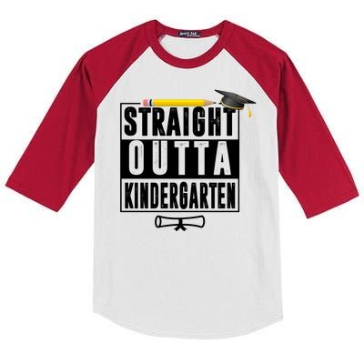 Straight Outta Kindergarten Kids Colorblock Raglan Jersey