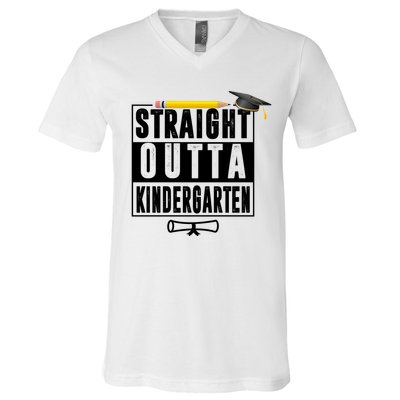 Straight Outta Kindergarten V-Neck T-Shirt