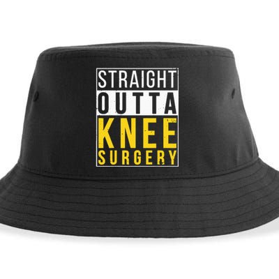 Straight Outta Knee Surgery Funny Recovery Get Well Gifts Sustainable Bucket Hat