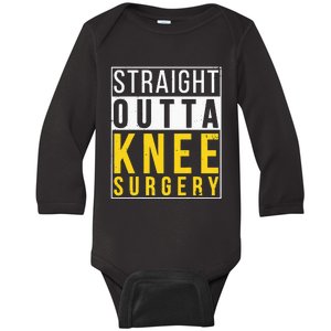 Straight Outta Knee Surgery Funny Recovery Get Well Gifts Baby Long Sleeve Bodysuit