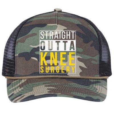 Straight Outta Knee Surgery Funny Recovery Get Well Gifts Retro Rope Trucker Hat Cap