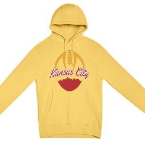 Silhouette Of Kansas City KC Football Fan Premium Pullover Hoodie