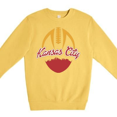 Silhouette Of Kansas City KC Football Fan Premium Crewneck Sweatshirt