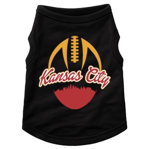 Silhouette Of Kansas City KC Football Fan Doggie Tank