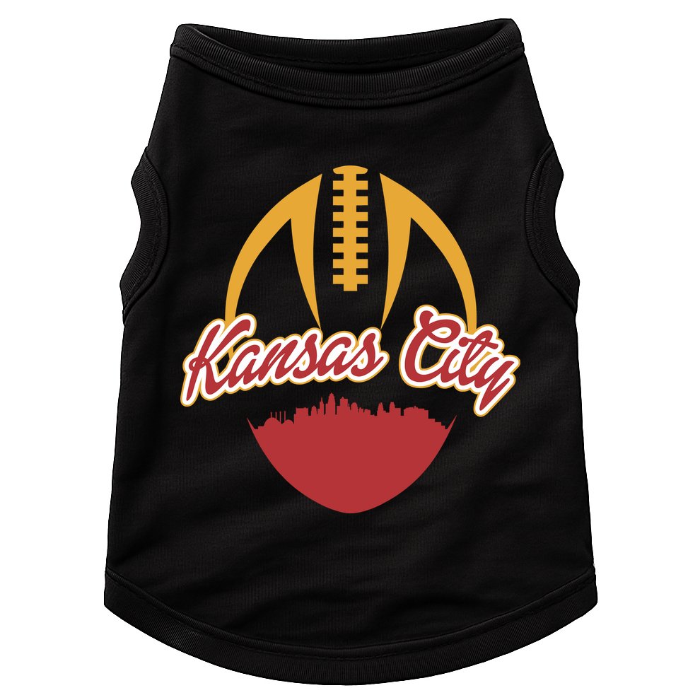 Silhouette Of Kansas City KC Football Fan Doggie Tank