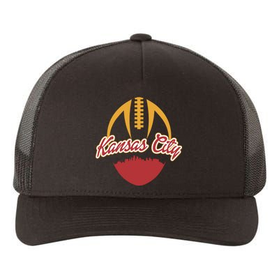 Silhouette Of Kansas City KC Football Fan Yupoong Adult 5-Panel Trucker Hat