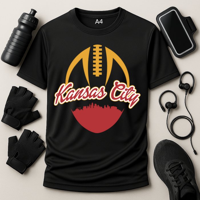 Silhouette Of Kansas City KC Football Fan Performance Shirt