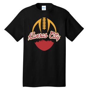 Silhouette Of Kansas City KC Football Fan Tall T-Shirt