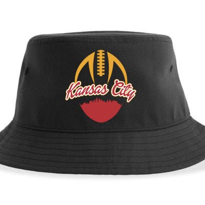 Silhouette Of Kansas City KC Football Fan Sustainable Bucket Hat