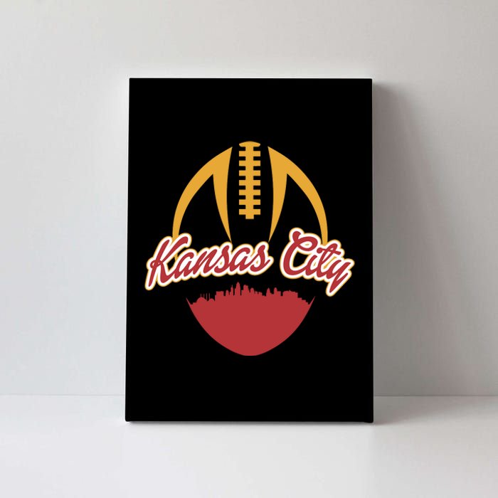 Silhouette Of Kansas City KC Football Fan Canvas