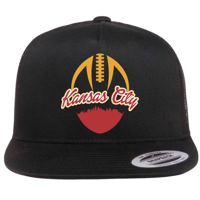 Silhouette Of Kansas City KC Football Fan Flatbill Hat
