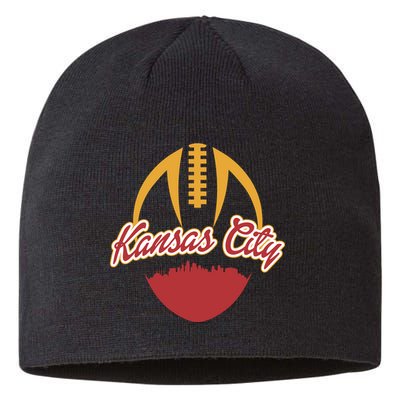 Silhouette Of Kansas City KC Football Fan Sustainable Beanie