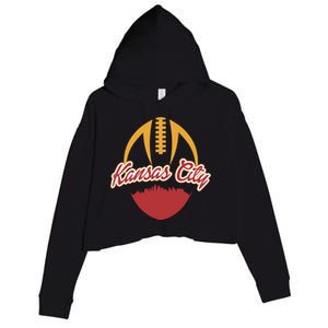 Silhouette Of Kansas City KC Football Fan Crop Fleece Hoodie