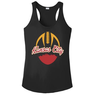 Silhouette Of Kansas City KC Football Fan Ladies PosiCharge Competitor Racerback Tank