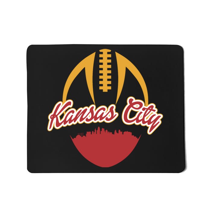 Silhouette Of Kansas City KC Football Fan Mousepad