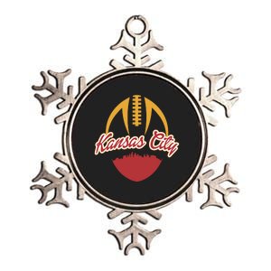 Silhouette Of Kansas City KC Football Fan Metallic Star Ornament