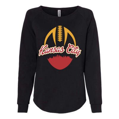 Silhouette Of Kansas City KC Football Fan Womens California Wash Sweatshirt