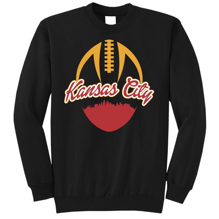 Silhouette Of Kansas City KC Football Fan Tall Sweatshirt