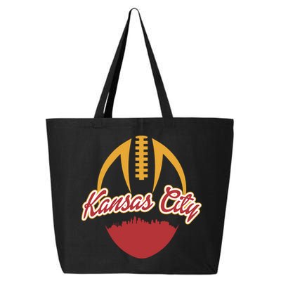Silhouette Of Kansas City KC Football Fan 25L Jumbo Tote