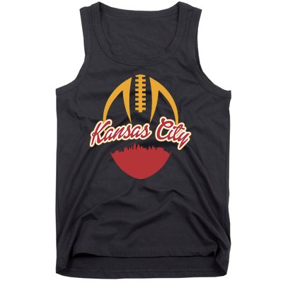 Silhouette Of Kansas City KC Football Fan Tank Top