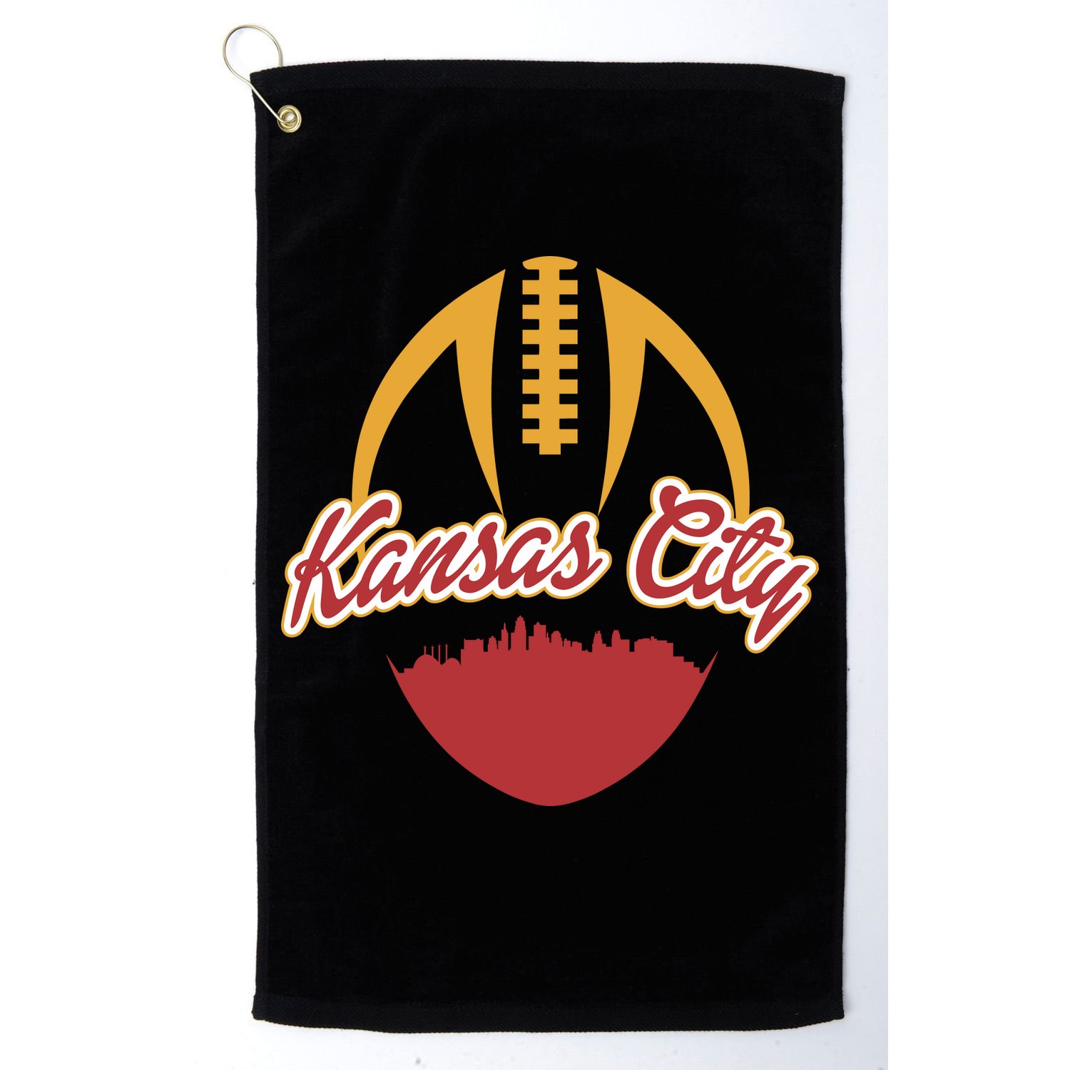 Silhouette Of Kansas City KC Football Fan Golf Towel