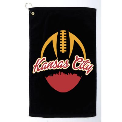 Silhouette Of Kansas City KC Football Fan Platinum Collection Golf Towel