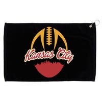 Silhouette Of Kansas City KC Football Fan Grommeted Golf Towel