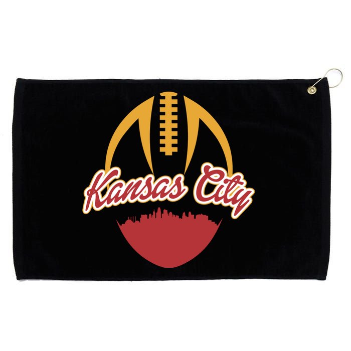 Silhouette Of Kansas City KC Football Fan Grommeted Golf Towel