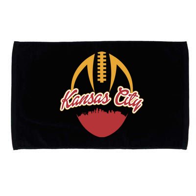 Silhouette Of Kansas City KC Football Fan Microfiber Hand Towel