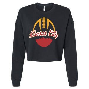 Silhouette Of Kansas City KC Football Fan Cropped Pullover Crew