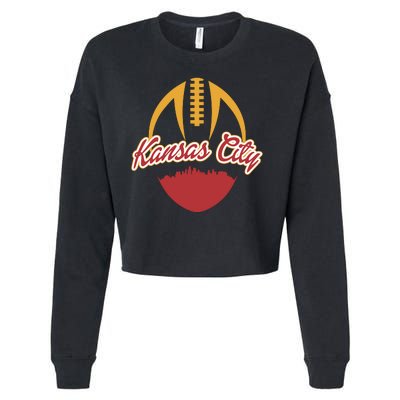 Silhouette Of Kansas City KC Football Fan Cropped Pullover Crew