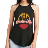 Silhouette Of Kansas City KC Football Fan Women's Perfect Tri Rocker Tank
