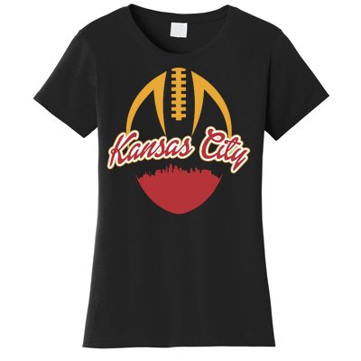 Silhouette Of Kansas City KC Football Fan Women's T-Shirt