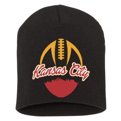 Silhouette Of Kansas City KC Football Fan Short Acrylic Beanie