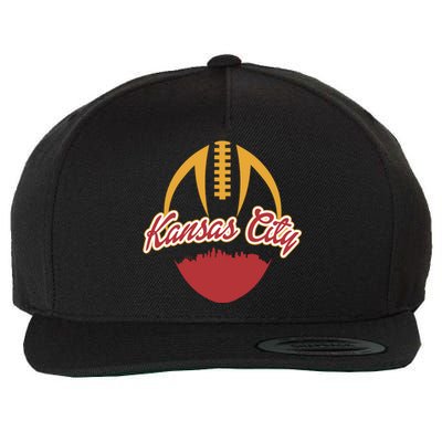 Silhouette Of Kansas City KC Football Fan Wool Snapback Cap