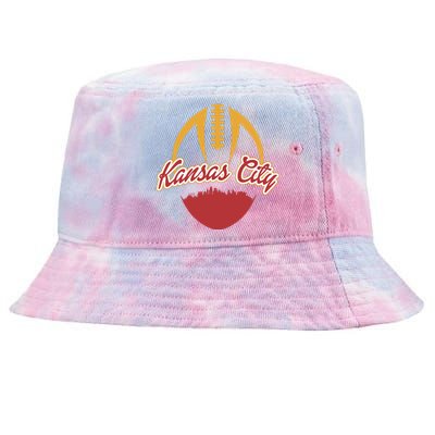 Silhouette Of Kansas City KC Football Fan Tie-Dyed Bucket Hat