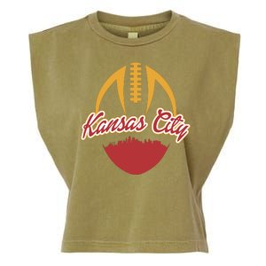 Silhouette Of Kansas City KC Football Fan Garment-Dyed Women's Muscle Tee