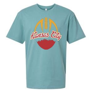 Silhouette Of Kansas City KC Football Fan Sueded Cloud Jersey T-Shirt