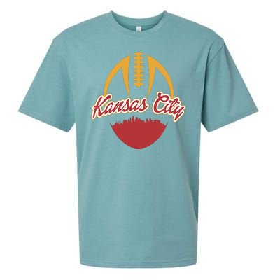 Silhouette Of Kansas City KC Football Fan Sueded Cloud Jersey T-Shirt