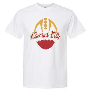 Silhouette Of Kansas City KC Football Fan Garment-Dyed Heavyweight T-Shirt